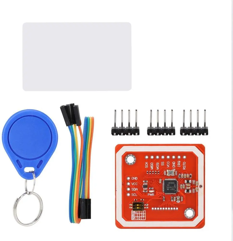 Module PN532 NFC NXP RFID V3 – Kit lecteur de communication en champ proche avec interface I²C, SPI et HSU, livré avec carte blanche S50 et porte‑clé, compatible avec Arduino, Raspberry Pi, projets DIY, smartphones Android.