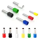 Embouts de câblage isolés en cuivre 0,5 mm² et 0,75 mm² — Rouge, Bleu, Noir, Jaune Insulated Copper Crimp Connectors