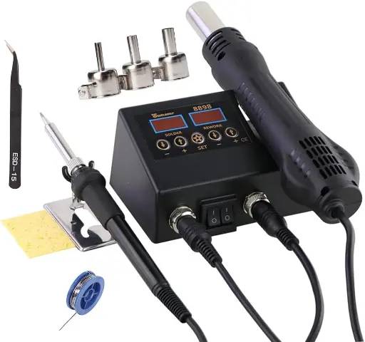 Station de soudure 8898 2 en 1 – Fer à souder et pistolet à air chaud – Outils de reprise et réparation