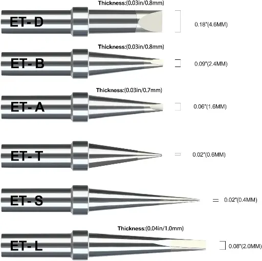 Solder Tips for  Soldering Iron, Replacement Tips Series 