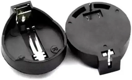 CR2032, 3V, support de pile bouton , boîtier/porte‑pile noir