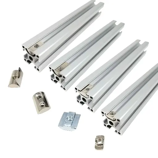 Écrou en T à ressort M3 M4 M5 M6 – Forme marteau avec bille – Pour profilés aluminium 20 30 40 45 (série 2020 3030 4040 4545)