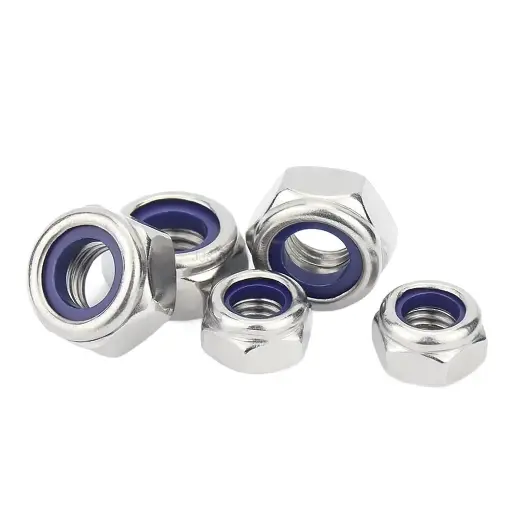 304 Stainless Steel Hex Hexagon Nylon Insert Lock Nut Self Locking Nylock Nut Locknut M2 M2.5 M4 M5