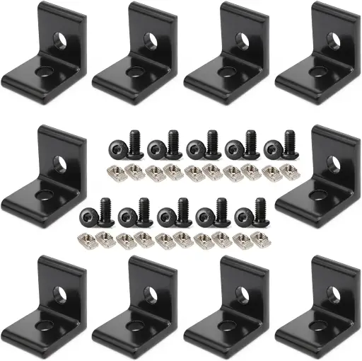2020 Black Angle Corner Brackets For 2020 T Slot V Slot Aluminum Extrusion