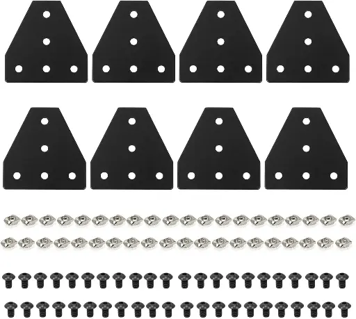 2020 Aluminum Extrusion Connector Bracket Set Included  Joint Plates, M3 Wrench, M5 T-Slot Nuts and M5x8mm Hex Socket Cap Screw for 2020 Series Aluminum Profile 3D Printer