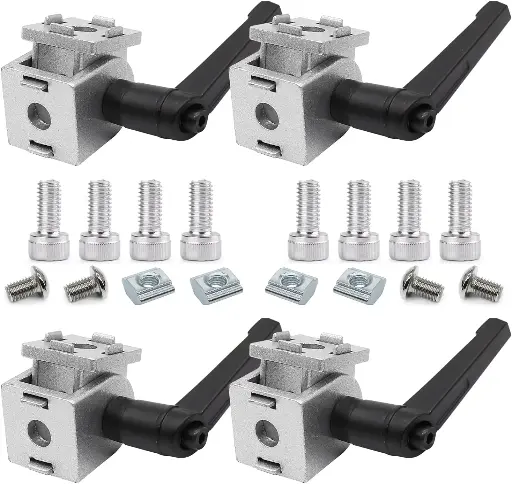 2020 Aluminum Extrusion Pivot Hinge Swivel Degree Angle Bracket with Handle for 20 Series 20/20 2020 V T Slot Extruded Aluminum Profile Hardware Connector