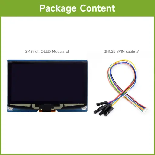  2.42inch OLED Display Module Panel 128×64 Resolution SPI / I2C