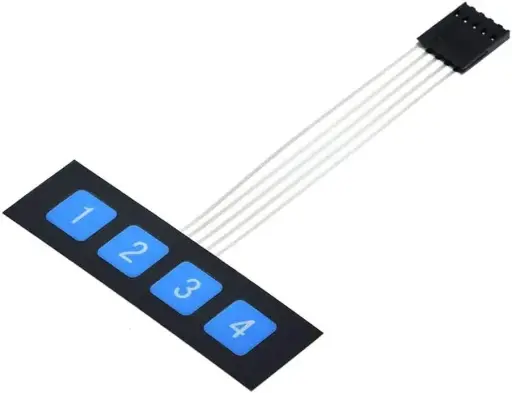 1x4 Matrix Array 4 Key Membrane Switch Keypad Keyboard 4 Keys