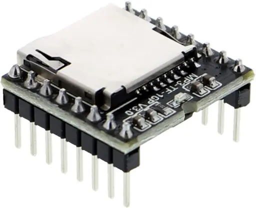 Mini MP3 player, MP3‑TF‑16P V3.0, DFPlayer, compatible with Arduino.