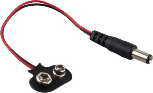 9 V CC  pile  , connecteur à pression pour + prise d'alimentation M 2.1