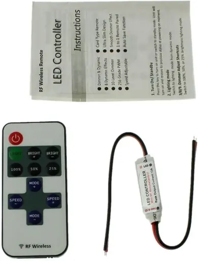 12V-24V, Mini LED RF Controller with 10-Key Remote