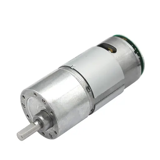 High-Torque DC Geared Motor with Encoder – 6V/12V/24V, 4–500 RPM, 6mm Shaft (166 RPM at 6V DC)