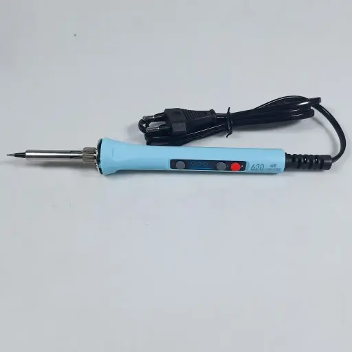 Fer à souder portable USB Type-C à température réglable avec écran LCD et chauffe rapide.