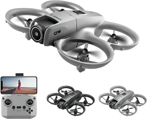 New D16 Dron Dual HD Camera Foldable Remote Control Drone with Optical Fow Hover Auto Intelligent Obstacle Avoidance Indoor and Outdoor Drone 