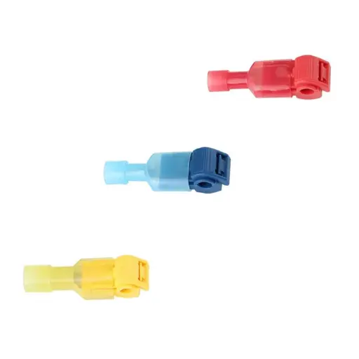 T-Tap Electrical Connectors – Quick Wire Insulated Wire Terminal and Male Spade Connector Set
