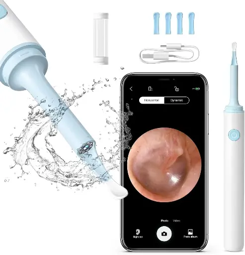 Outil de Nettoyage d'Oreille Intelligent WiFi Générique avec Mini Caméra Endoscopique et Lentille Mobile pour Tous les Téléphones Portables (Blanc)