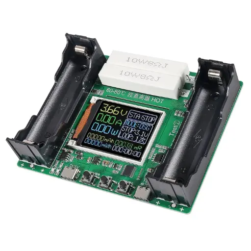 18650 Lithium Battery Capacity Tester Module, Digital Display in mAh/MWh, Power Detector, Type-C Interface