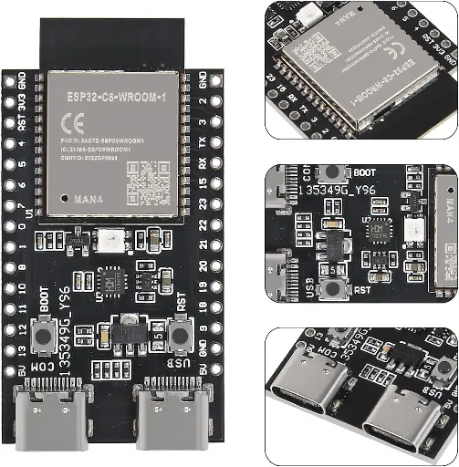 ESP32 ESP32-C6 ESP32 ESP32-C6-WROOM-1-N4 WiFi+Bluetooth Internet of Things Dual Type-C Development Board