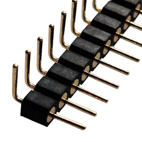 2,54 mm à 40 broches Barette de connecteur rond mâle à angle droit  pour bande LED, Arduino Raspberry Pi machine d'expérimentation