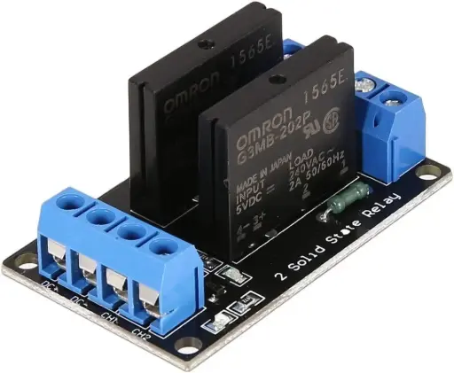 2CH SSR 250V 5V 2-Channel SSR Solid State Relay Module Output with Resistive Fuse