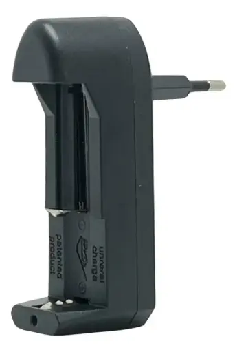 Universal Single Slot 3.7v Li-ion Battery Charger For 18650 Batteries - Black