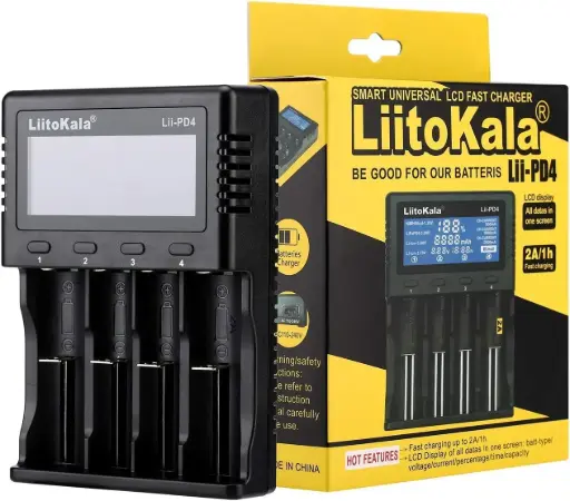 LiitoKala Lii-PD4 LCD Display Smart Universal Battery Charger, Intelligent Charger with USB 