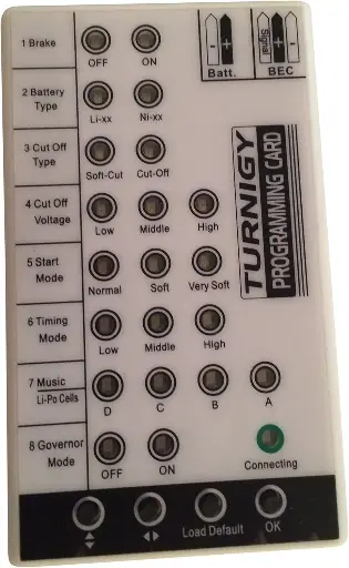 TURNIGY BESC Programming Card