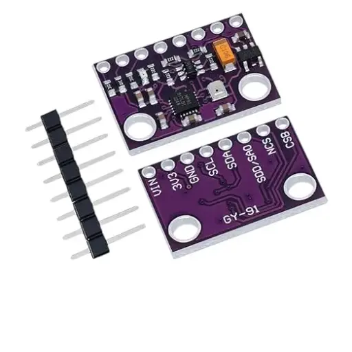 GY-91 MPU9250, 9-axis sensor with accelerometer, gyroscope and compass, SPI IIC/I2C interface, 3-5V